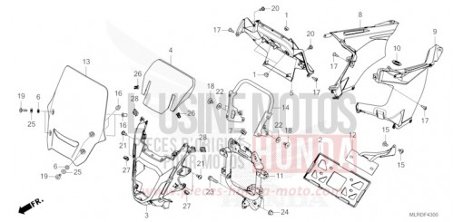 UPPER COWL/WINDSCREEN CB500XAR de 2024